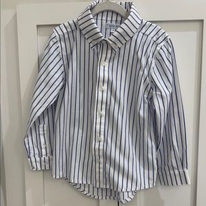 Nellapima Blue/White Stripe Long Sleeve Button Down Shirt 4T